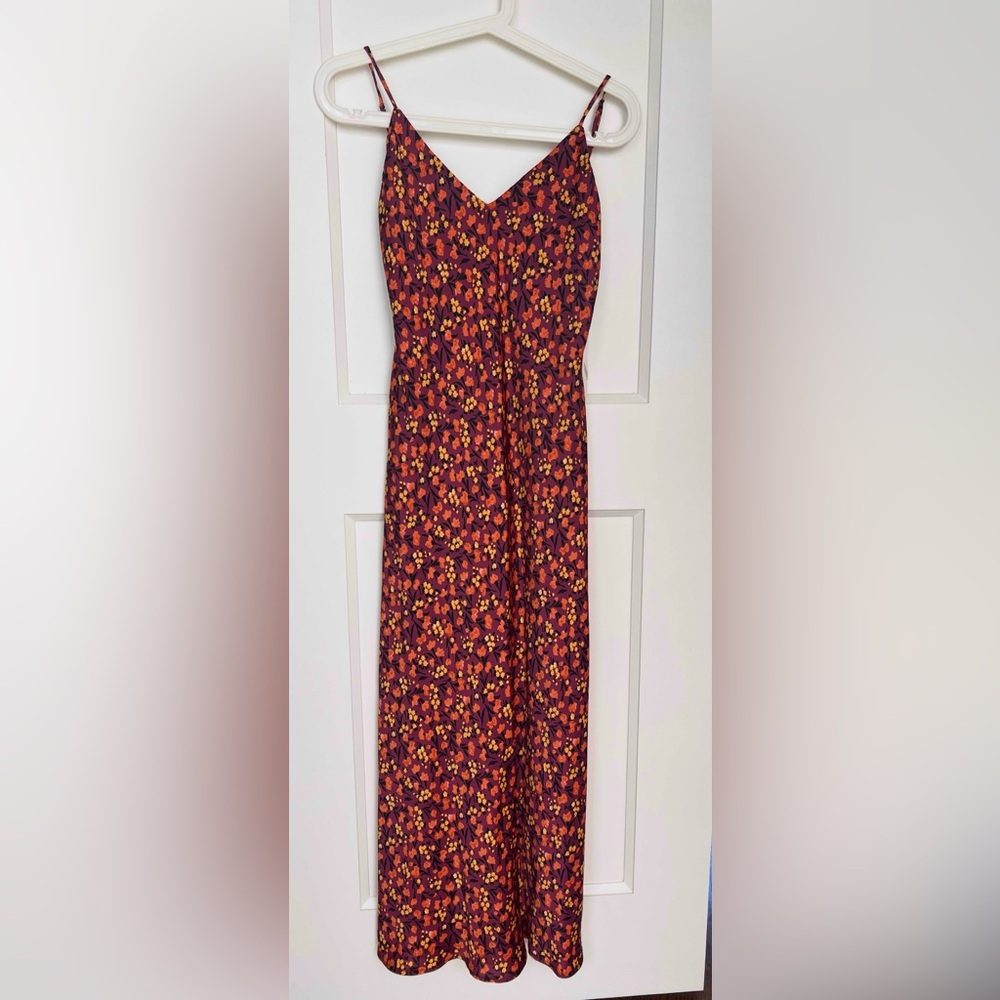 Zara Red and Yellow Sundress with Spaghetti Straps